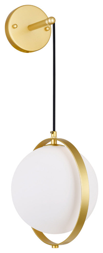 Da Vinci 1 Light Wall Light With Brass Finish