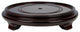 Chinese Wood Low Round Wooden Base, Dark Brown, 7"