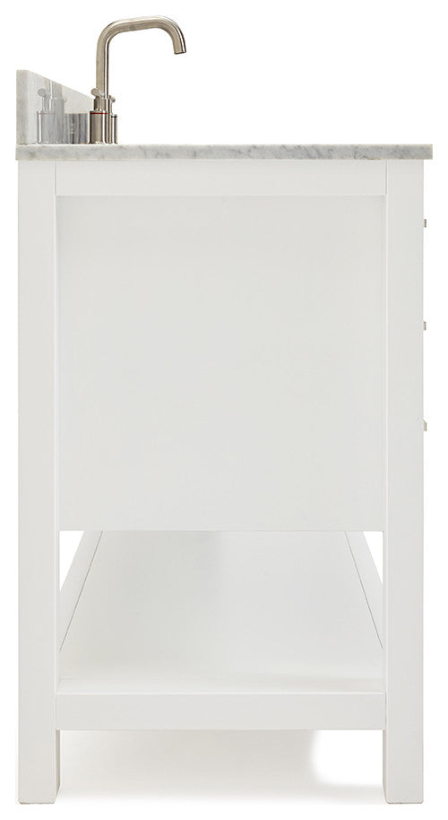 Ariel Magnolia 49" Oval Sink Bath Vanity Carrara Marble Gray