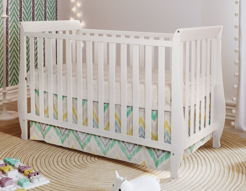 Baby Mile Hannah 4-in-1 Convertible Crib, White
