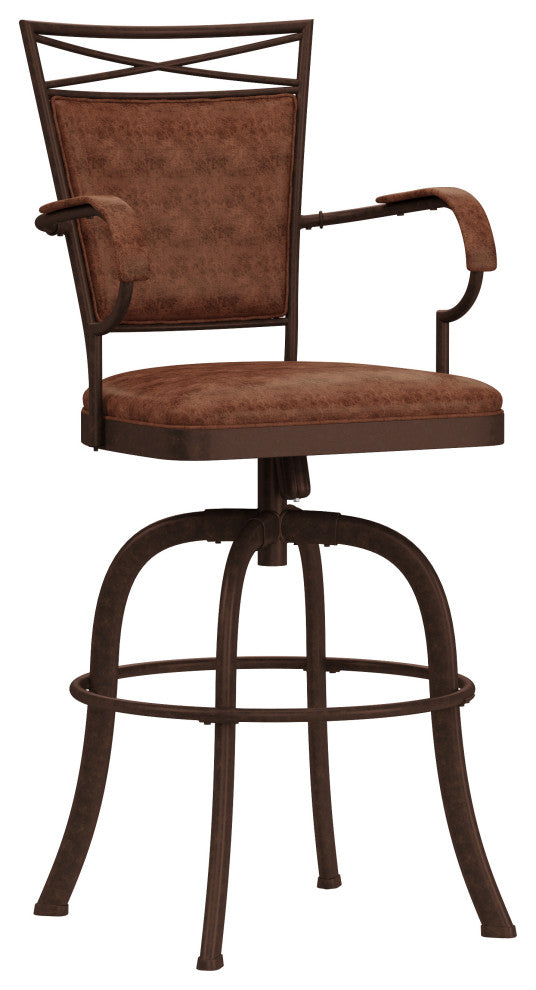 Hillsdale Bridgetown Tilt Base Metal Swivel Stool, Aged Bronze, Bar Height