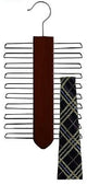 Wooden Vertical Tie Hanger, Walnut and Chrome