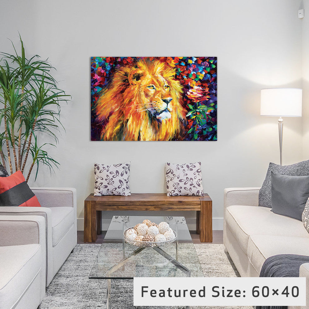 "Lion Gallery" by Leonid Afremov, 18x12x1.5"
