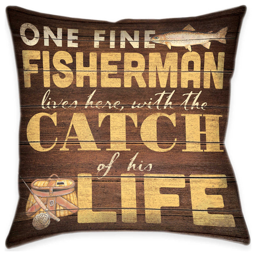 Laural Home Fine Fisherman 18" X 18" Indoor Decorative Pillow
