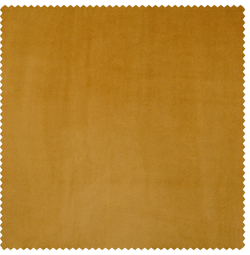 Heritage Plush Velvet Curtain Single Panel, Aztec Gold, 50"x84"