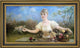 George Henry Boughton Welcome Framed Premium Canvas Print, 14"x28"