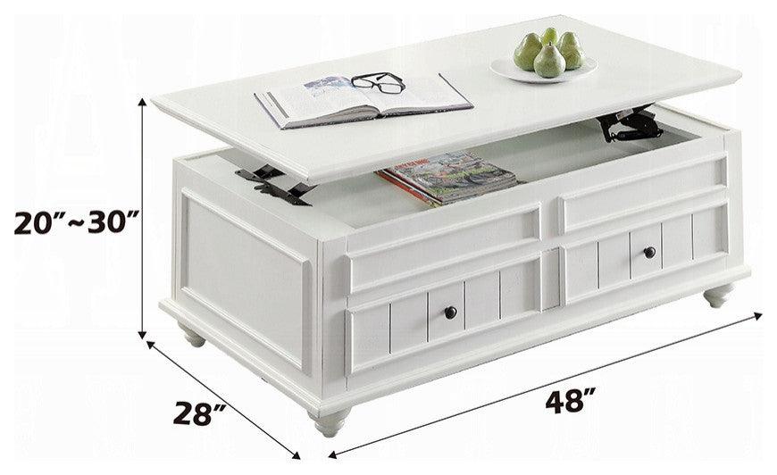 Natesa Coffee Table With Lift Top, White Washed