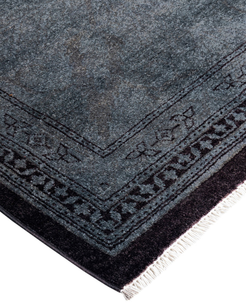 Overdyed One-of-a-Kind Hand-Knotted Area Rug Black, 10' 5" x 14' 8"
