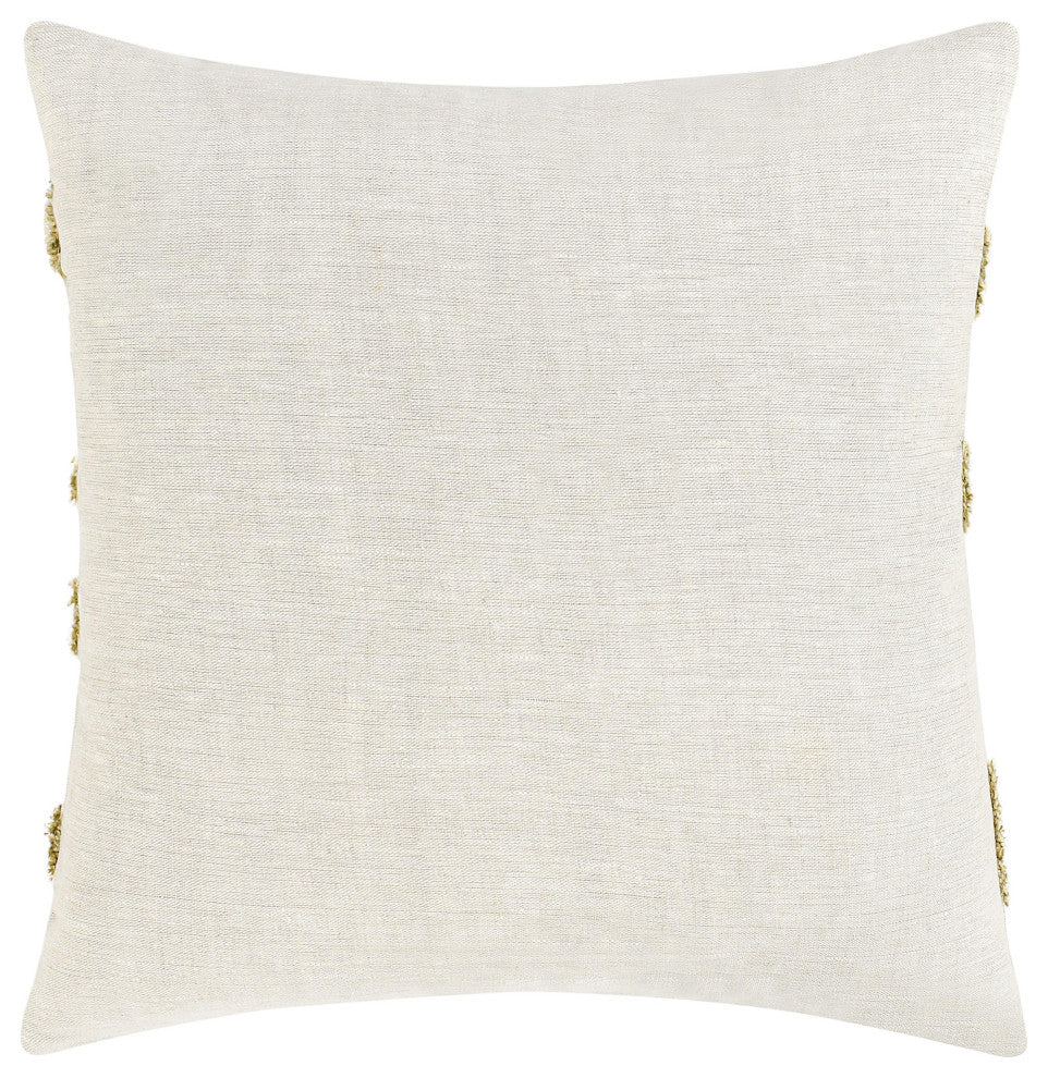Passage 22" Belgian Linen Blend Throw Pillow by Kosas Home, Wheat Green