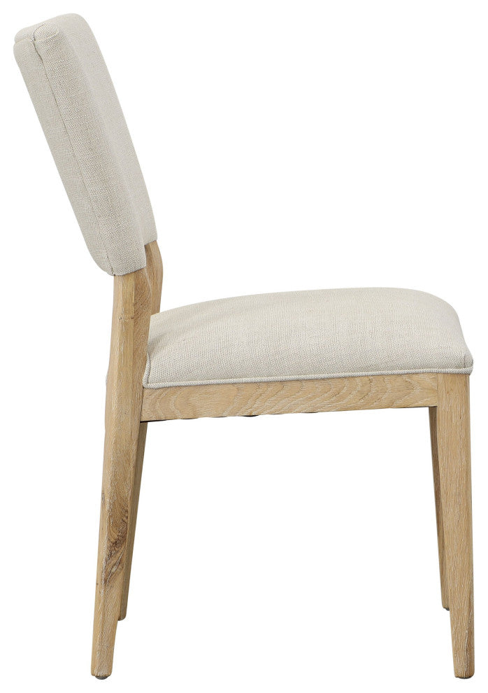 Lonewood Cotton Blend Upholstered Dining Chair, Off-White