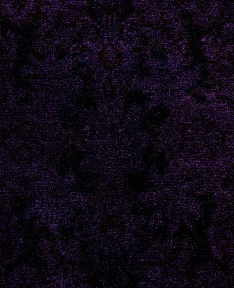 Overdyed One-of-a-Kind Hand-Knotted Area Rug Purple, 4' 1" x 6' 5"