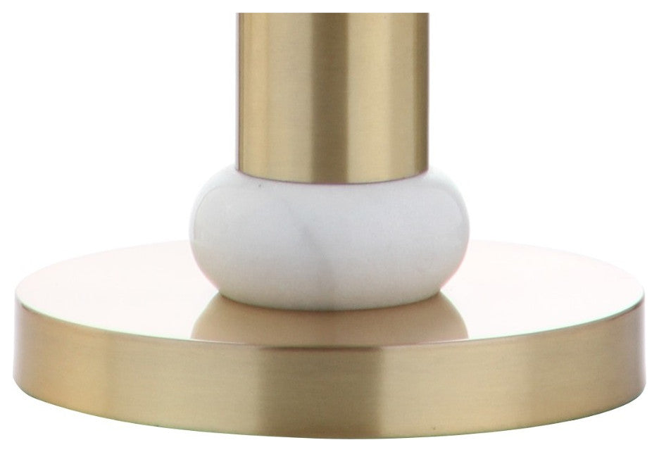 Gregory Metal and Marble LED Table Lamp, Gold and White, 27"