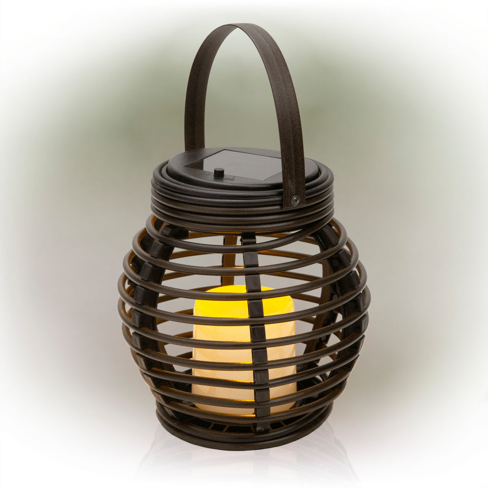 Solar LED Lantern With Shepherd's Hook Metal Stake