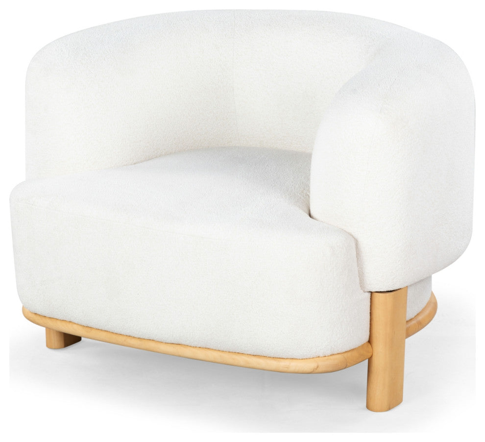 Safavieh Couture Oscar Boucle Accent Chair, Ivory/Natural