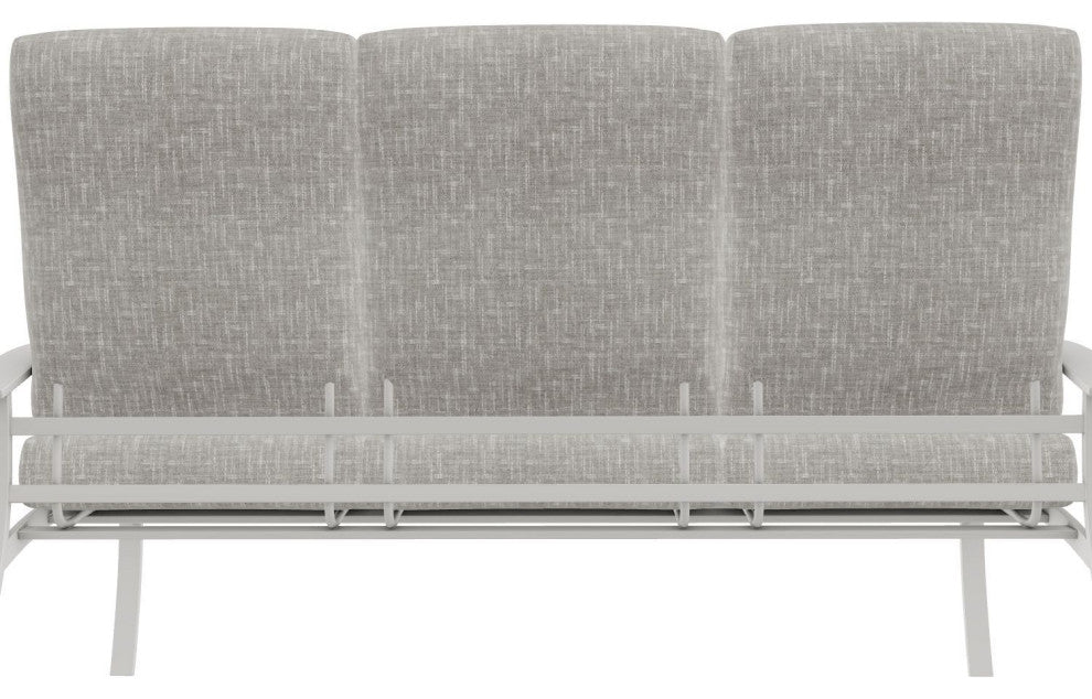 Belle Isle Cushion 3-Seat Outdoor Sofa, Hither Pewter/Snow