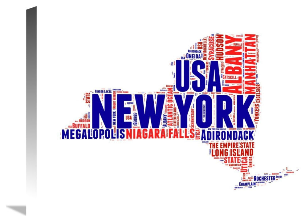 "New York Word Cloud Map" Fine Art Print
