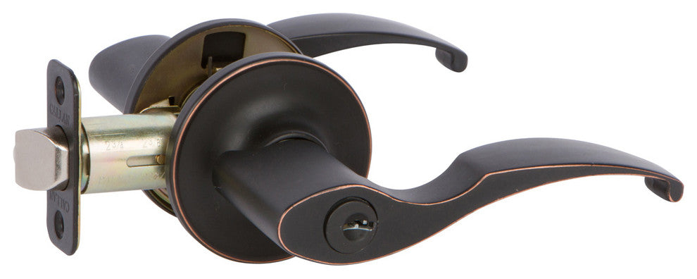 Callan Kendall Keyed Entry Lever Set, Edged Oil Rubbed Bronze