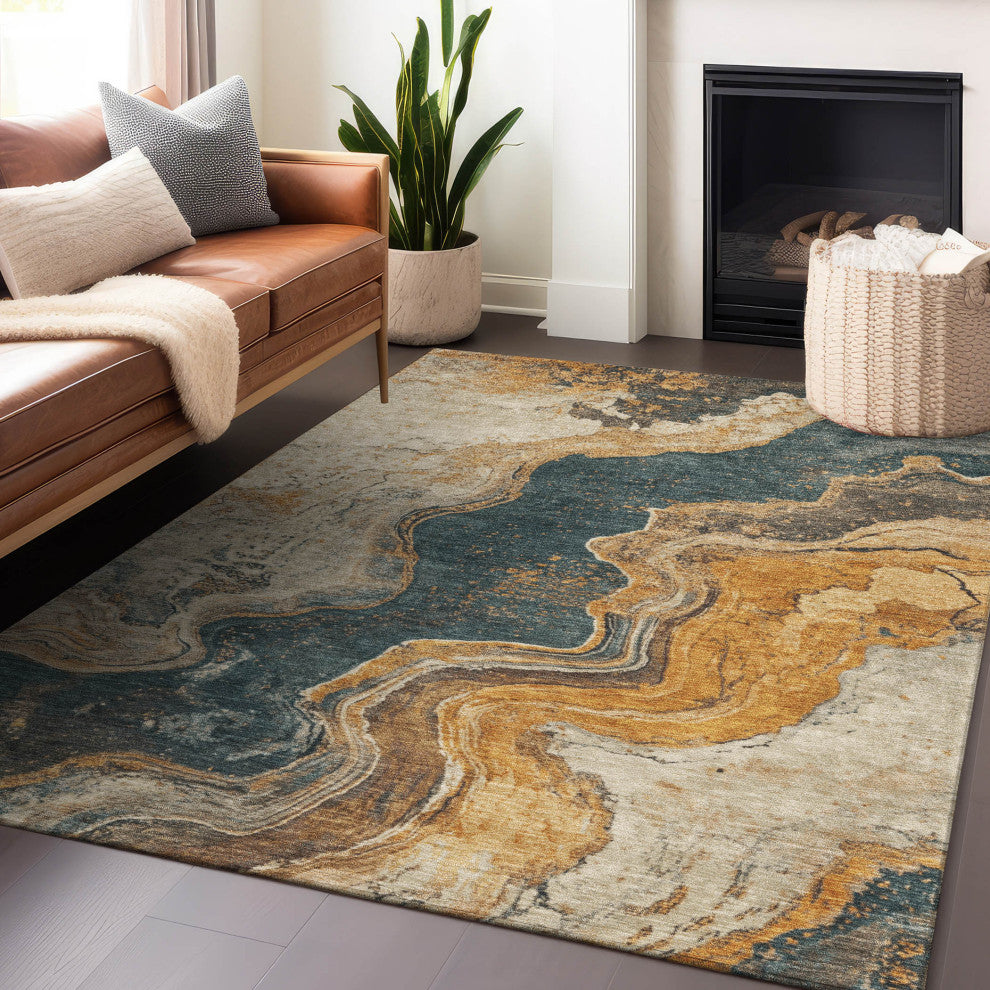 Machine Washable Indoor/Outdoor Chantille ACN1907 Linen 8' x 10' Rug