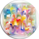 Colorful Seamless Pattern, Abstract Round Wall Art, 36"