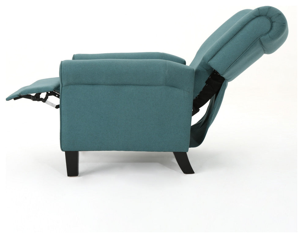 GDF Studio Thelma Traditional Fabric Recliner, Dark Teal