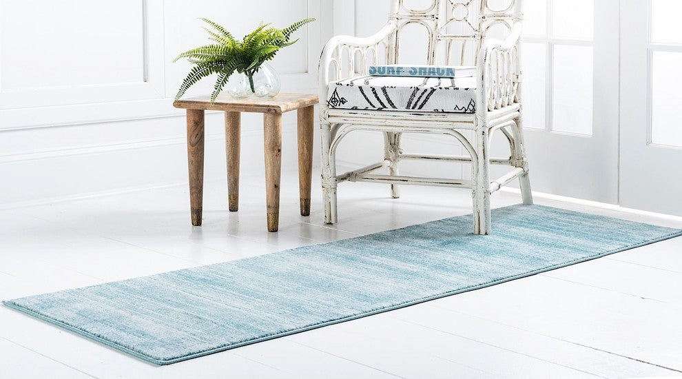 Contemporary Heights 8' Round Teal Area Rug