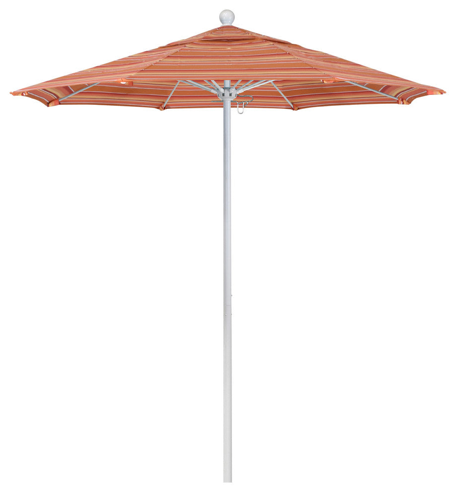 7.5' Fiberglass Umbrella White, Sunbrella, Dolce Mango