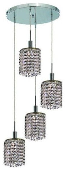 Elegant Mini Pendant, Chrome Finish With Royal Cut Crystal