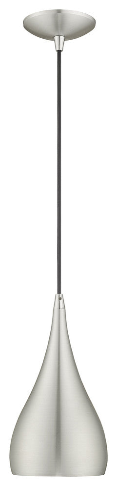 Livex Lighting Brushed Aluminum 1-Light Mini Pendant