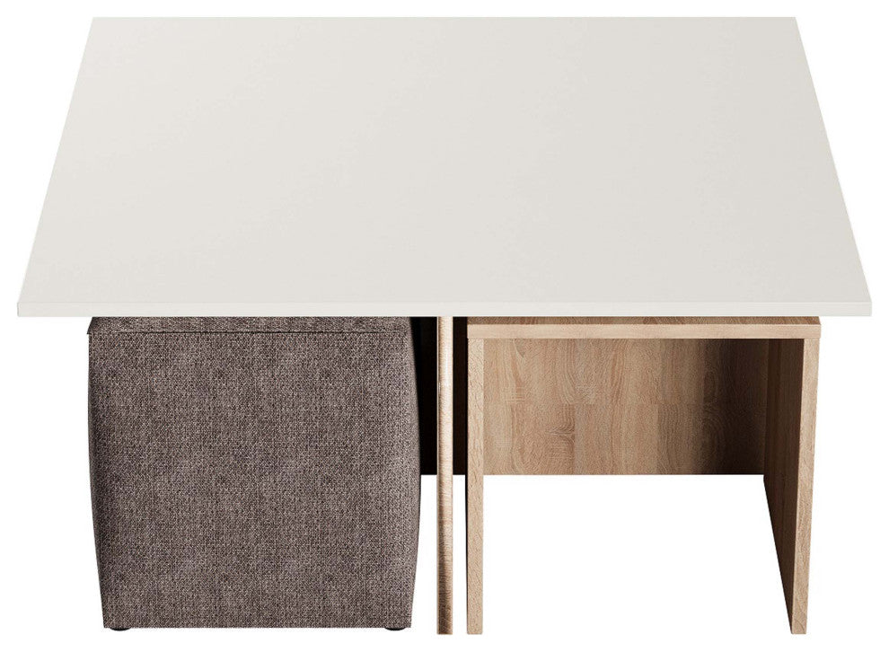 Manhattan Comfort Haley Coffee Table and Ottoman Set