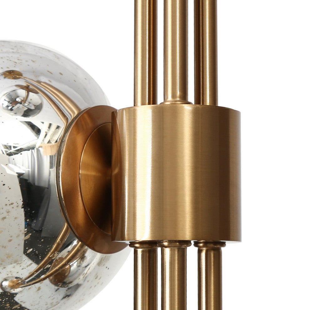 LNC Crithmum 4-Light 13" Modern Mercury Globe Glass Kitchen Island Light, Brass