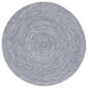 Safavieh Braided BRA201 Rug Machine-Washable, Dark Blue/Ivory, 8' Round