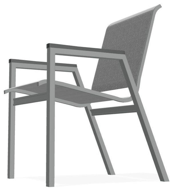 Bazza Sling Stackable Outdoor Dining Chair, Titanium/Graphite