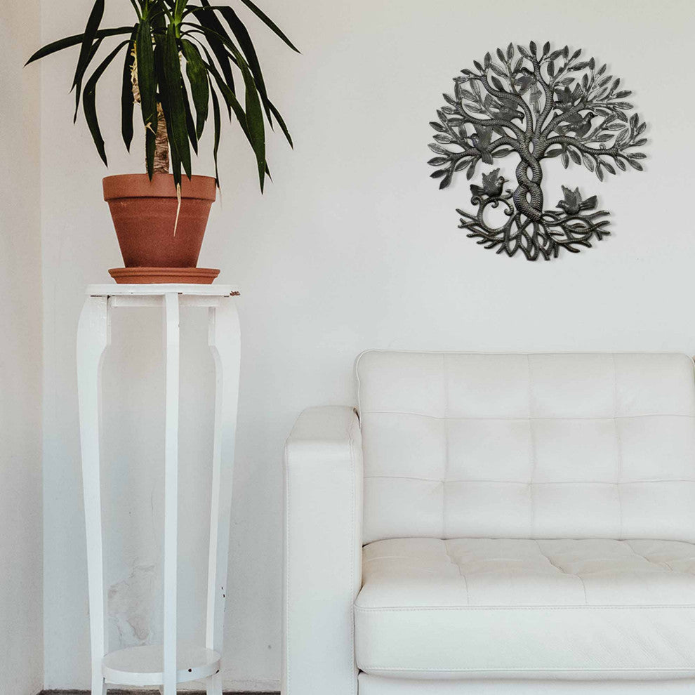 Entwined Tree of Life Recycled Metal Wall Art