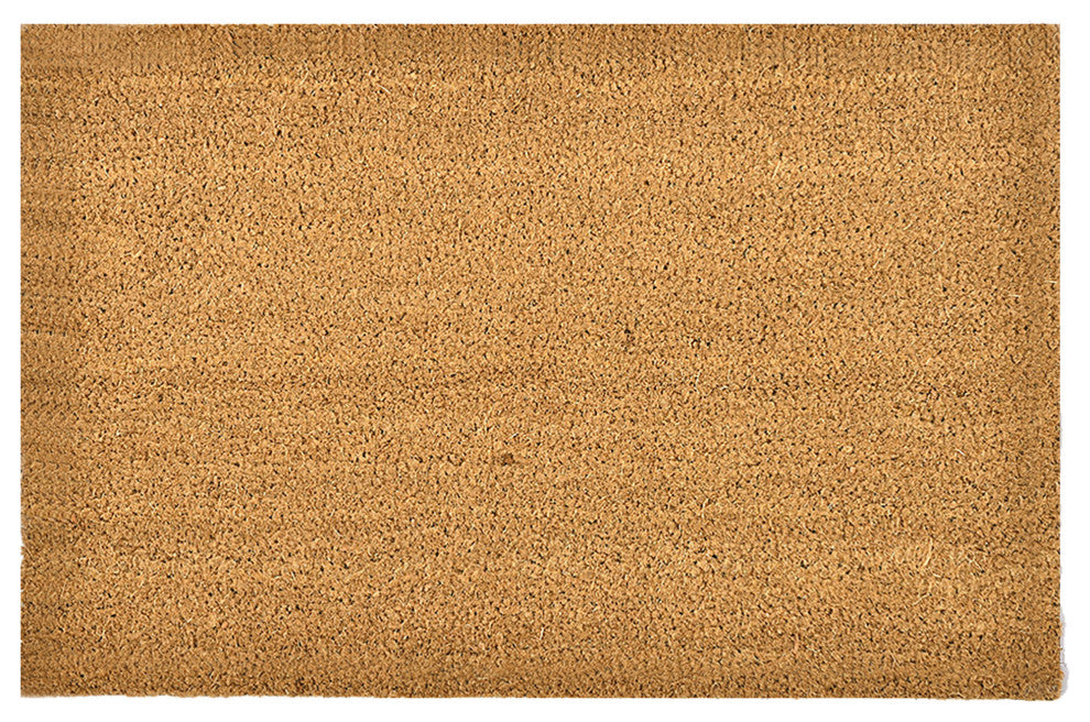 Sheltered Front Door Mat Coir Coco Fibers Rug 24x13, Natural