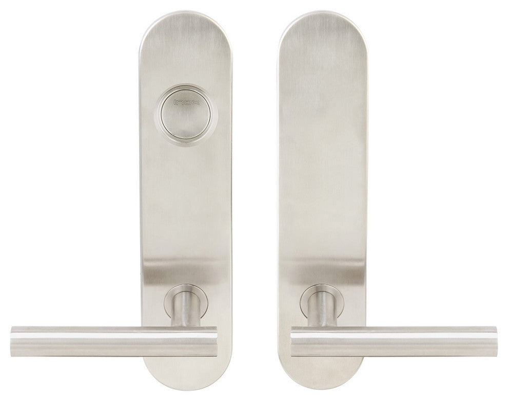Copenhagen Lever, Tubular Dummy Entry, Dummy Cylinder, LH, Satin Stainless Steel