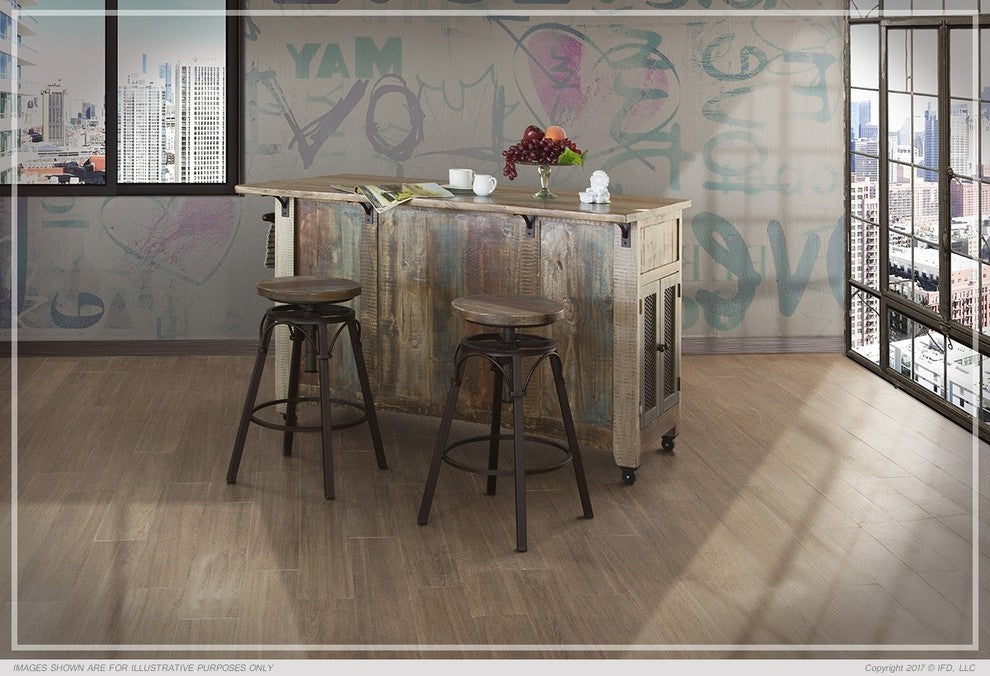 Bayshore Solid Wood Kitchen Island, Distressed