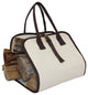Monogrammed Log Carrier, Evergreen Thread, Shelly Font, Q