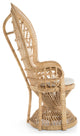Grand Peacock Chair in Rattan With Seat Cushion, Natural-Brown