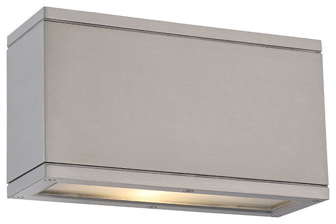 2-Light Outdoor Wall Sconce, Brushed Aluminum