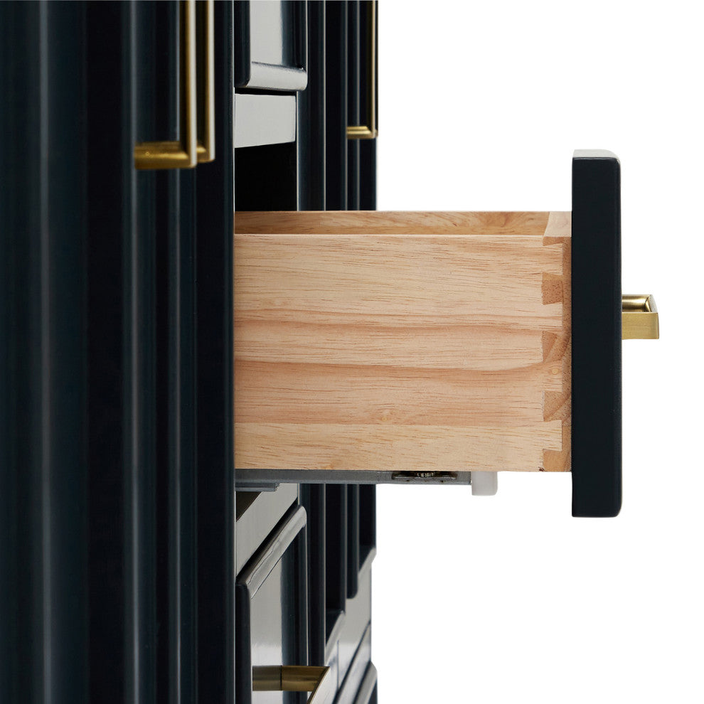 Ariel Stafford 72" Double Sink Bathroom Vanity Base, Midnight Blue