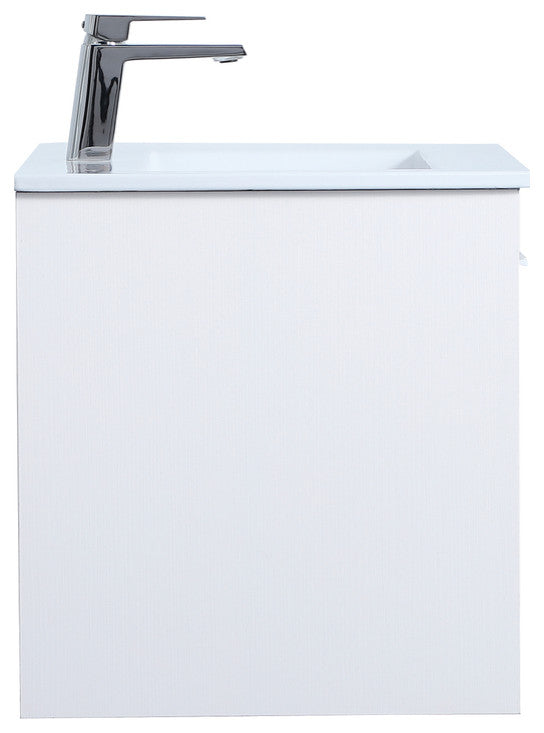 24" Single Bathroom Floating Vanity, White