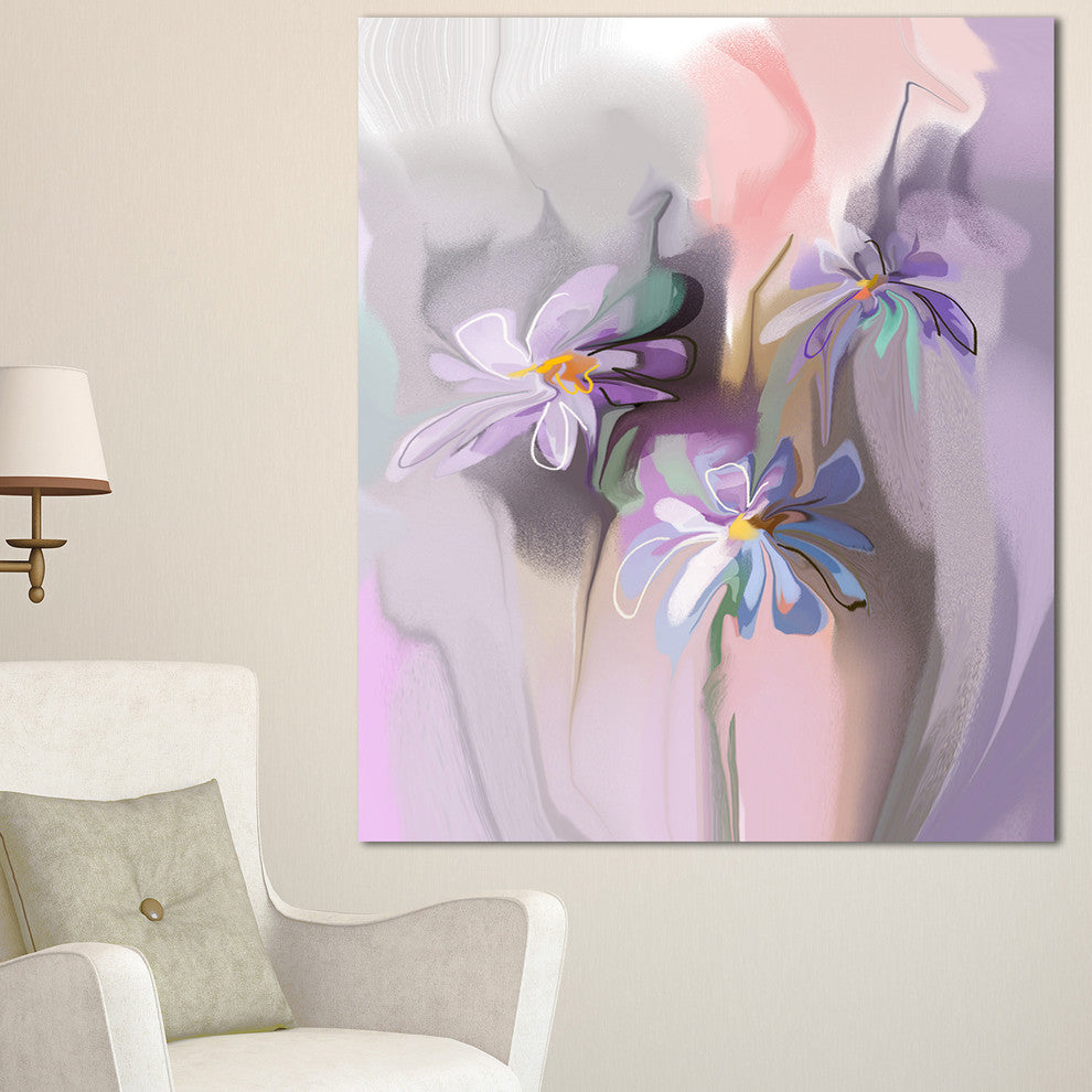 Blue Daisies Watercolor, Large Animal Canvas Art Print, 30"x40"