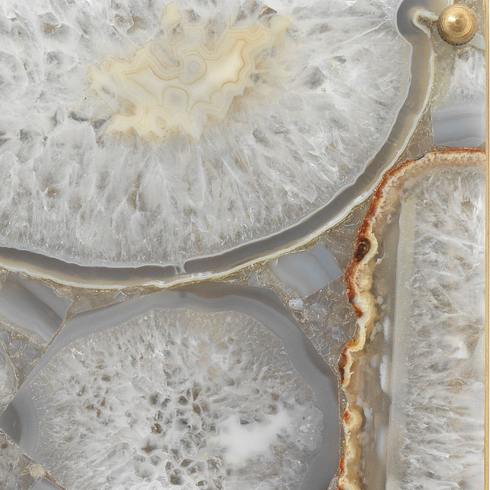Adeline Rectangle Wall Sconce, Agate Resin and Antique Brass