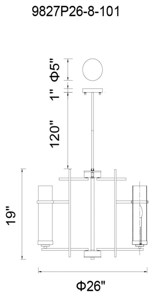 Sierra 8 Light Up Chandelier With Black Finish