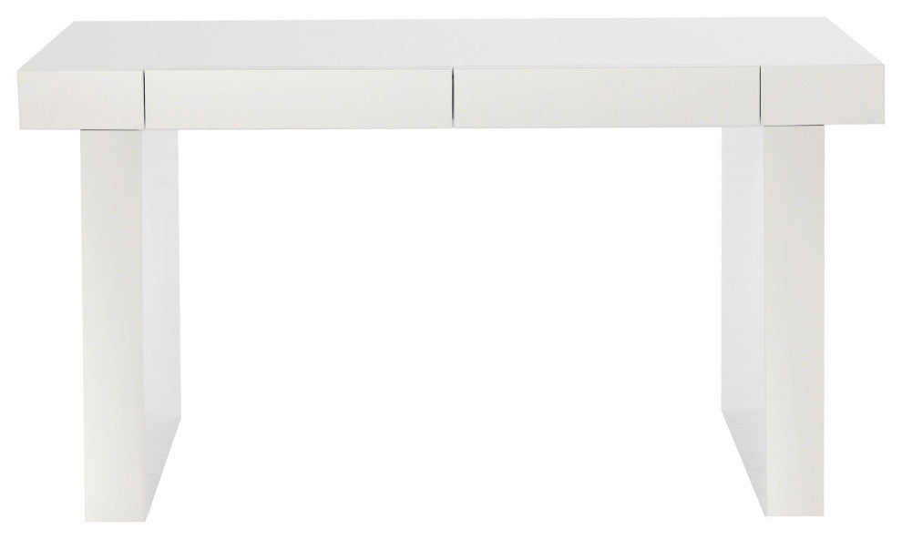 Clara Glossy White Lacquer Desk