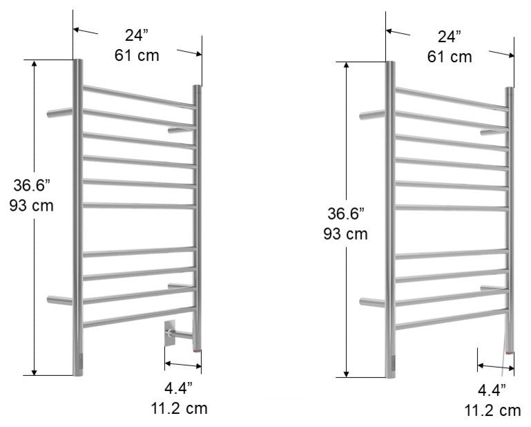 Ancona Argenta Dual 10-Bar Polished Towel Warmer With On-Board Timer
