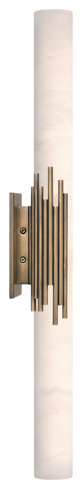 Venna, Wall Sconce , 28", Antique Brass, Alabaster