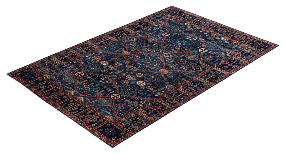 Serapi One-of-a-Kind Hand-Knotted Area Rug Blue, 5'10" x 8'11"