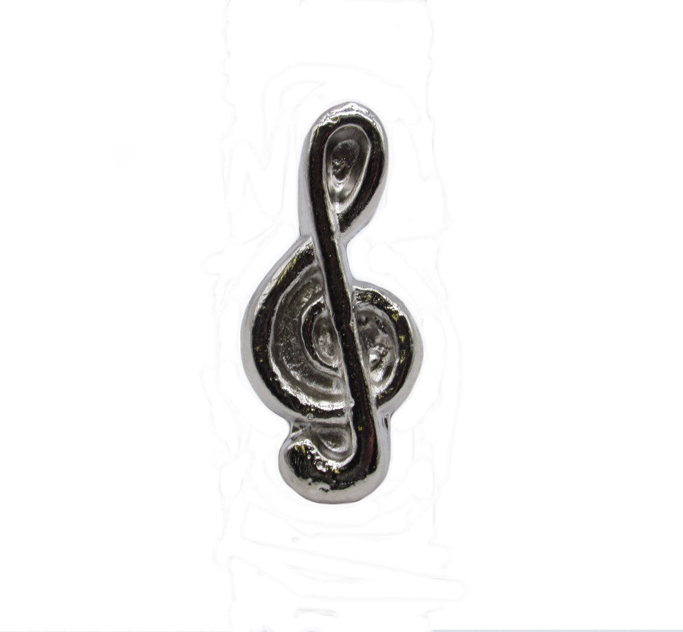 Treble Clef Cabinet Knob, Nickel