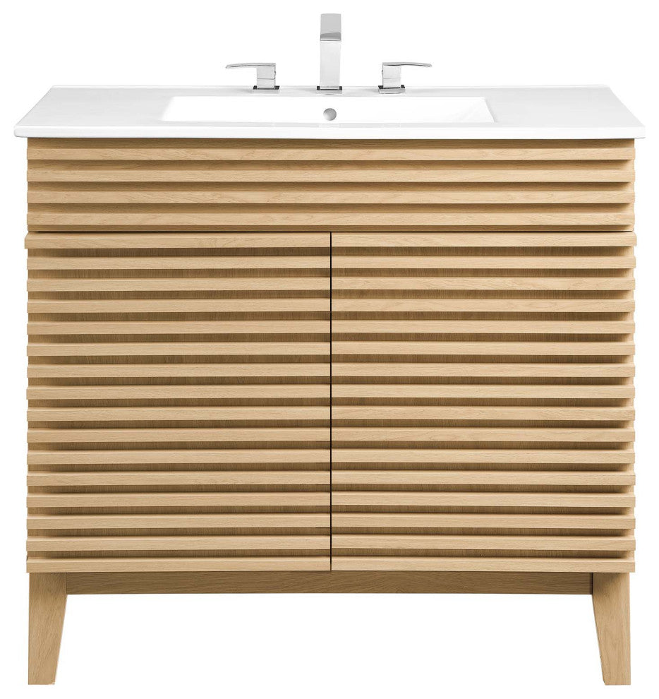 Render 36" Bathroom Vanity, Oak White